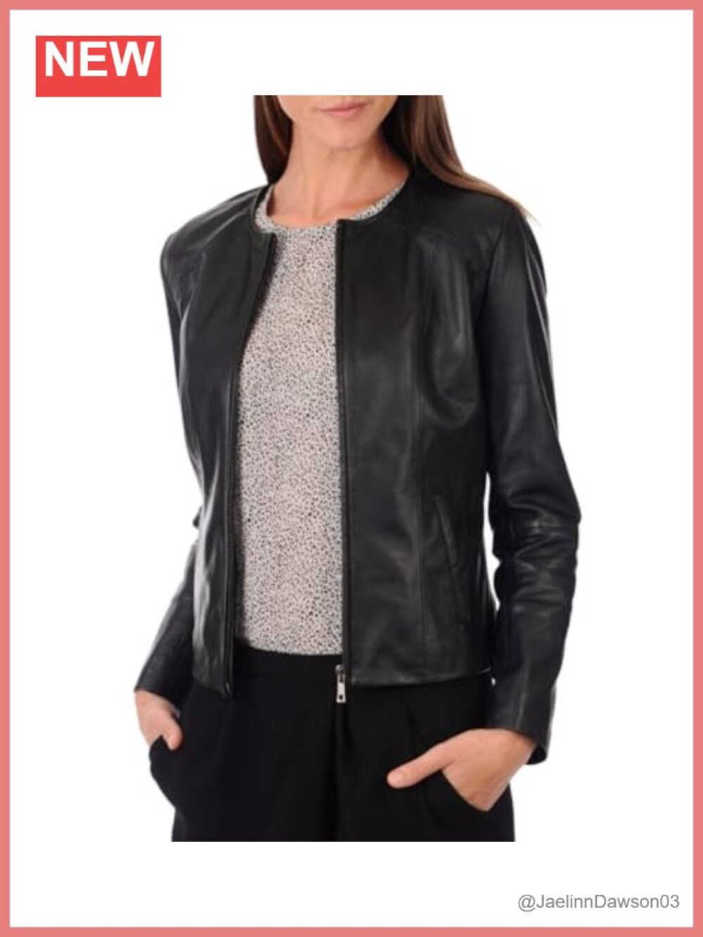 Lambskin Leather Biker Jacket Moto Women's Zip Minimalist